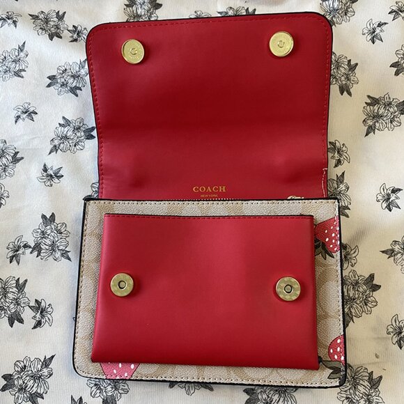 Coach Strawberry Tan Shoulder Crossbody Bag - Picture 8 of 14